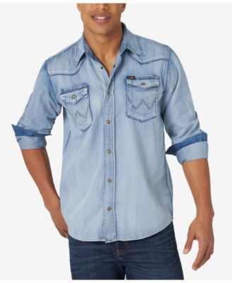 wrangler denim short sleeve shirts