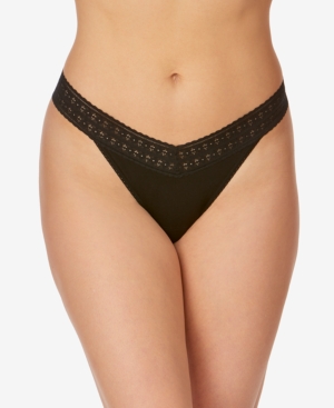 Shop Hanky Panky Women's One Size Dream Original Rise Thong Underwear In Black