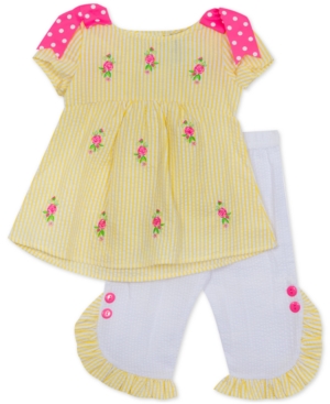 Rare Editions Baby Girls 2-Pc Check & Floral Tunic & Leggings Set
