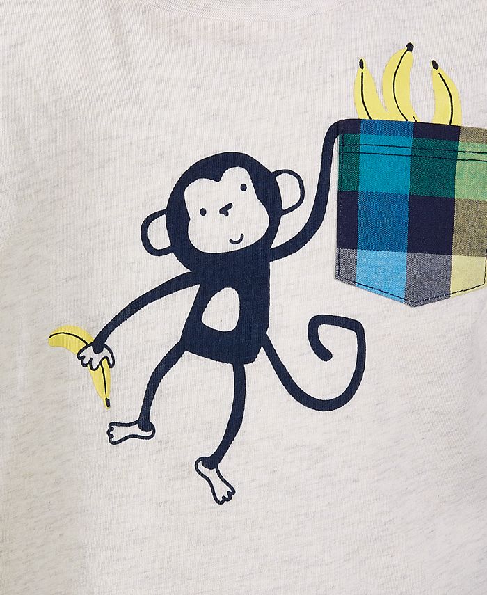 First Impressions Baby Boys Monkey Pocket Cotton TShirt, Created for