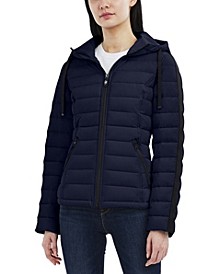 Women's Hooded Stretch Packable Puffer Coat