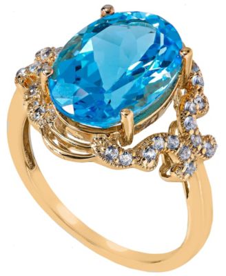 Macy's Blue Topaz & White Topaz Jewelry Collection in 14k Gold-Plated ...