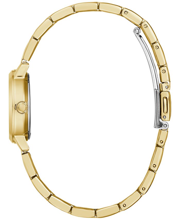 GUESS Women's Diamond-Accent Gold-Tone Stainless Steel Bracelet Watch ...