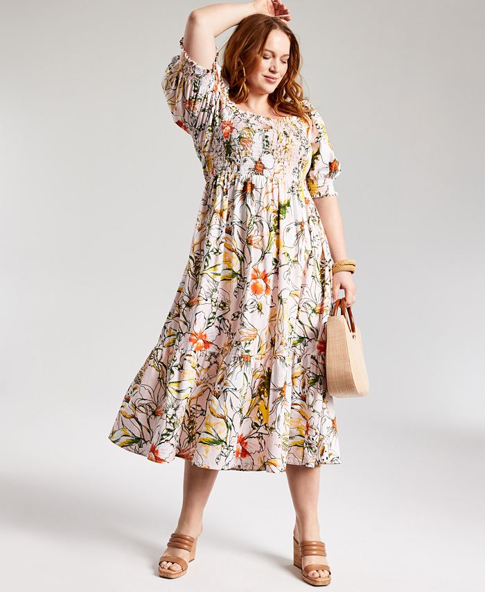 Macys plus size midi dresses on sale