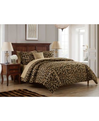 Cheetah Reversible Bed in a Bag 8 Piece Comforter Set, Twin XL