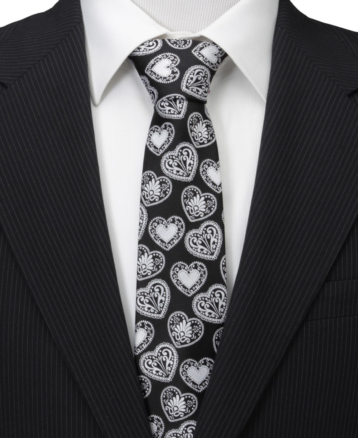 Shop Cufflinks, Inc Men's Paisley Heart Tie In Black,white