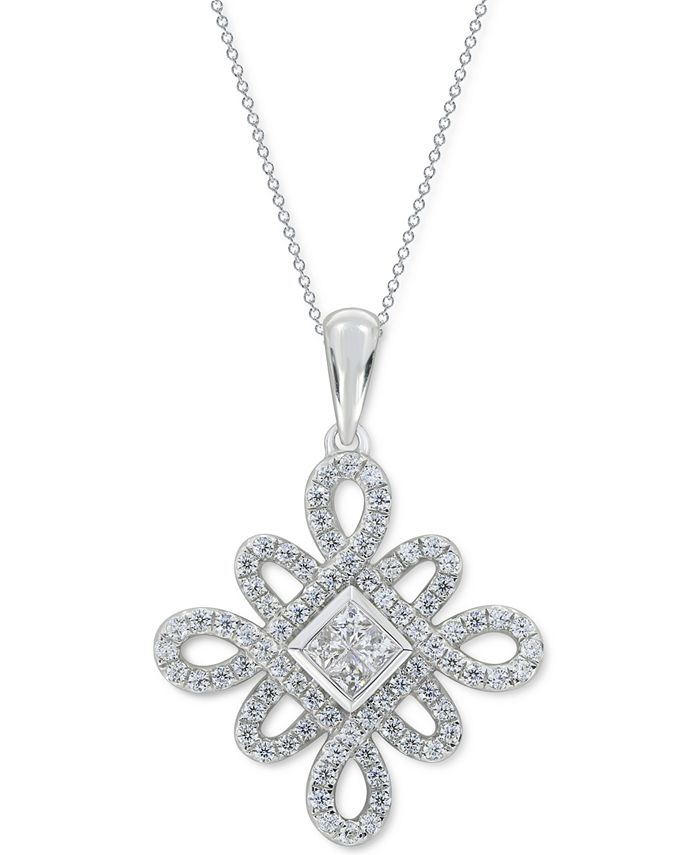 Macy's - Diamond 18" Pendant Necklace (3/4 ct. t.w.) in 14k White Gold