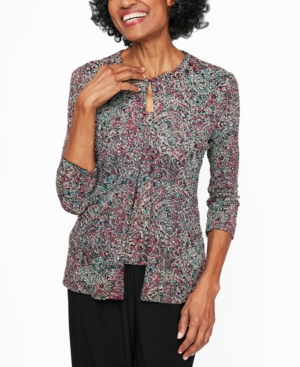 Alex Evenings Printed Jacket & Tank Top In Multi Print