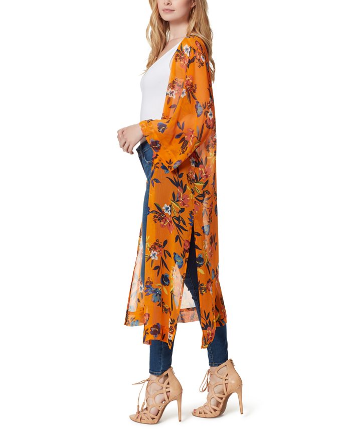 Jessica Simpson Blakely Floral-Print Duster Jacket - Macy's