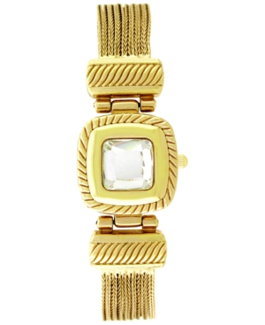 Charter Club WOMEN'S GOLD-TONE CRYSTAL MULTI-CHAIN FLIP WATCH 18MM, CREATED FOR MACY'S