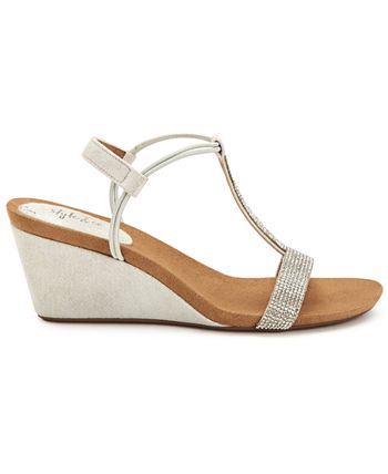 Style & Co Mulan Embellished Wedge Sandals, Created Macy's & Reviews ...
