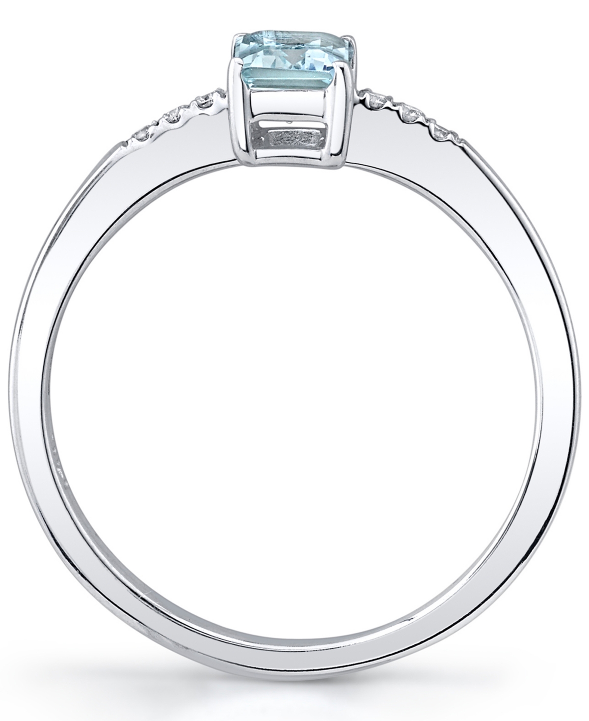 (5/8 ct. t.w.) & Diamond (1/20 ct. t.w.) Ring in 14k White Gold - Aquamarine