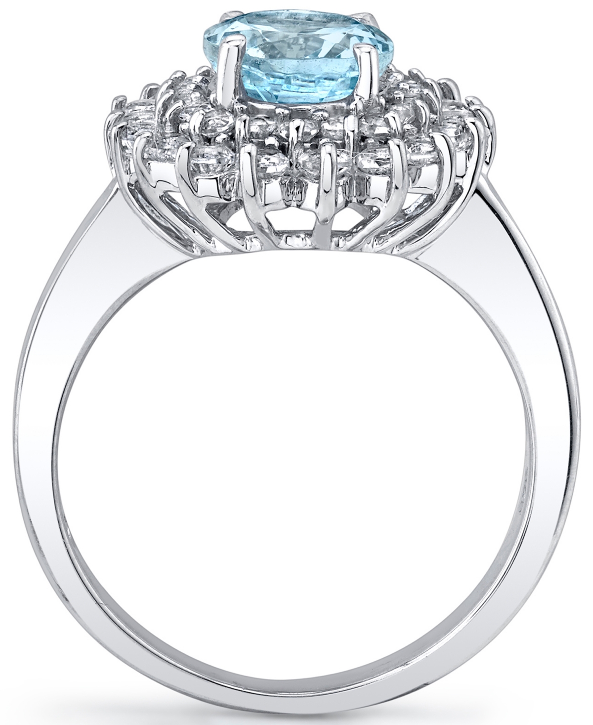 Aquamarine (1-7/8 ct. t.w.) & White Topaz (1-1/4 ct. t.w.) Ring in Sterling Silver