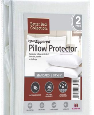 Better Bed Collection Zippered Anti Allergenic Pillow Protectors