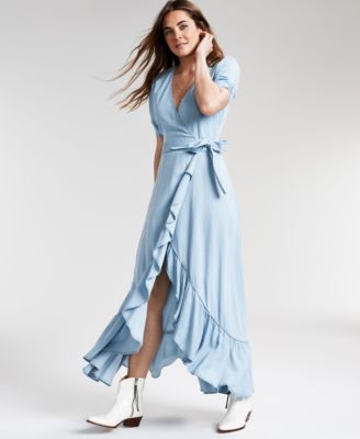 guess denim wrap dress