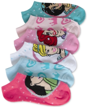 Disney's Princesses No Show Socks 6-Pack Little Girls & Big Girls