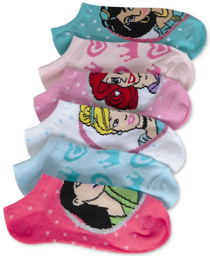 Disney Princess - Little Girls' or Toddler Girls' 6-Pk. No-Show Socks