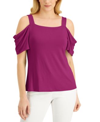 JM Collection - Cold-Shoulder Top
