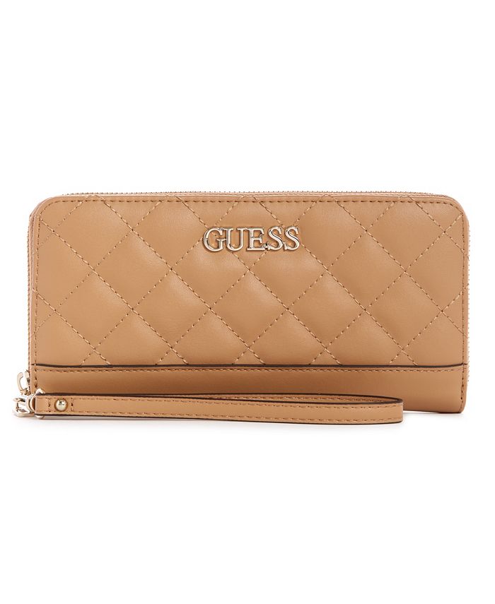 GUESS Illy Quilted Large Zip Around Wallet Wristlet Macy's