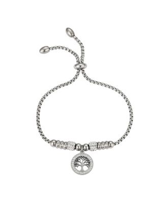 Unwritten - Fine Silver Plated Crystal Family Tree Adjustable Bolo Bracelet