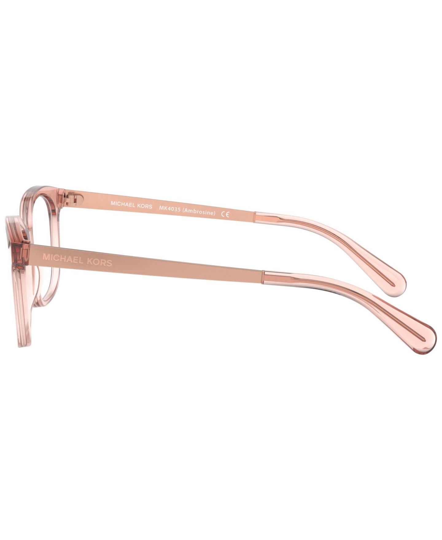 Женские очки Michael Kors Woman Rectangle Plastic MK4035 Ambrosine Eyeglasses, цвет: Прозрачный шелковичный — фото 3