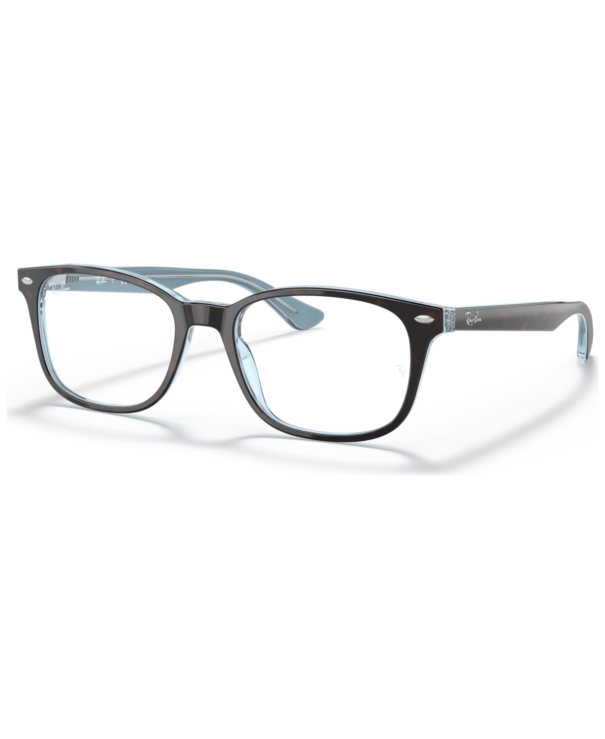 RX5375 Unisex Square Eyeglasses - Blue Havana