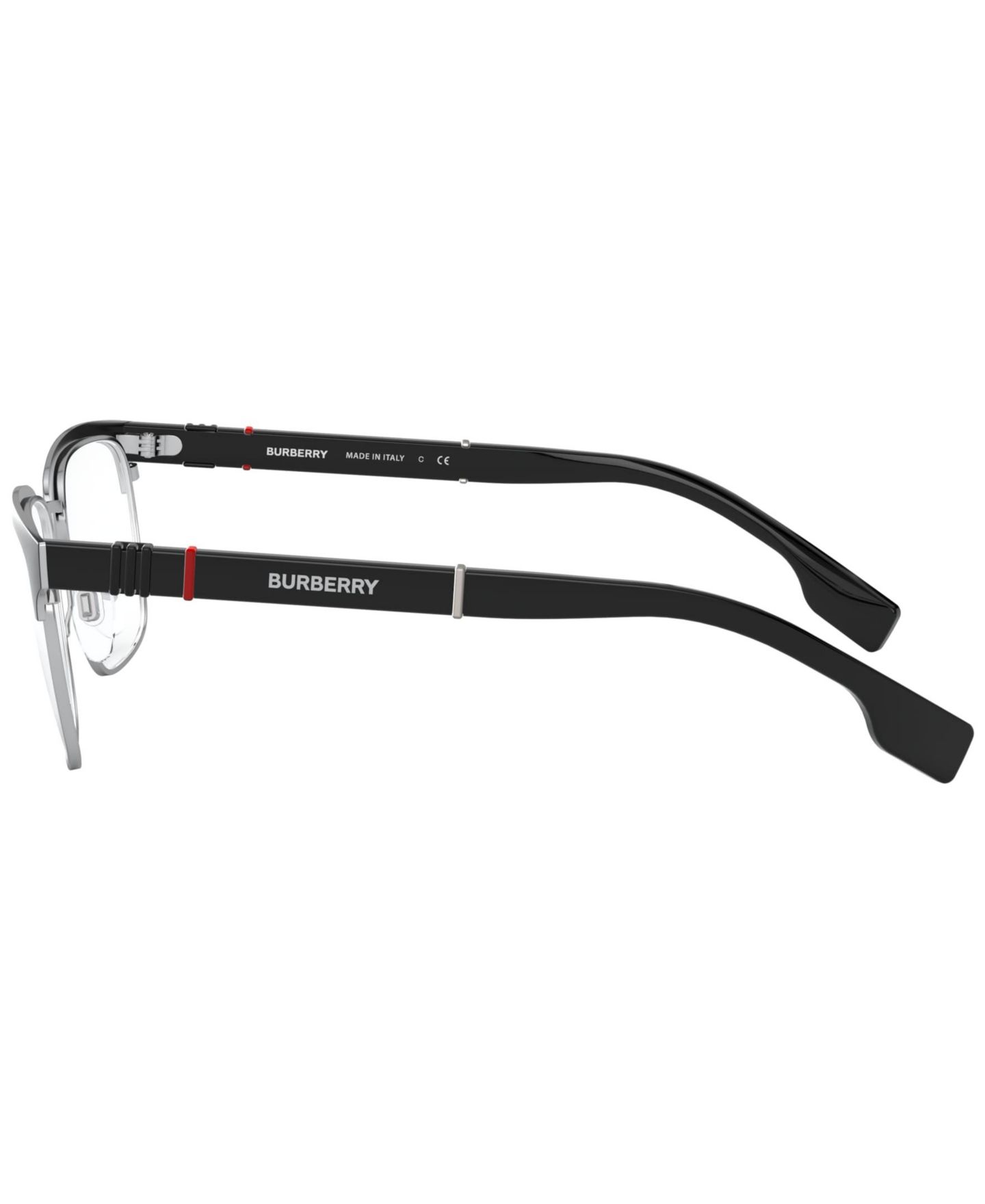 Мужские очки Burberry Man Rectangle Metal BE1348 Alba Eyeglasses, цвет: Чёрный — фото 3