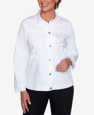 Alfred Dunner - Petite Anchor's Away Rope-Embroidered Jacket