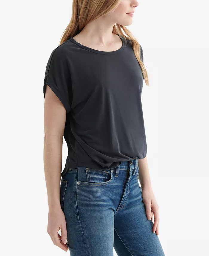Women's Short Sleeve Sandwash Dolman T-Shirt - thumbnail 2