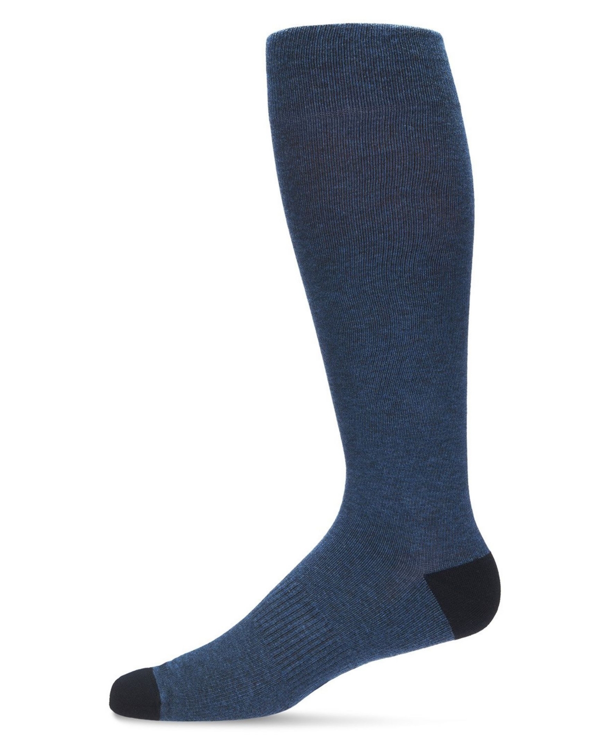 Men's Solid Cotton Compression Socks - Denim Heather