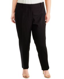 Plus Size Solid Straight-Leg Pants