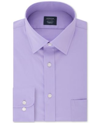 Arrow Men s Classic Regular Fit Wrinkle Free Performance Stretch Solid Lavender Dress Shirt Macy s