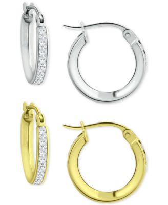  Giani Bernini Small Cubic Zirconia Hoop Earrings in Sterling  Silver, 0.75: Clothing, Shoes & Jewelry