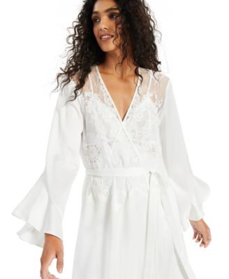 INC International Concepts Long Satin Wrap Robe, Created For Macy's ...