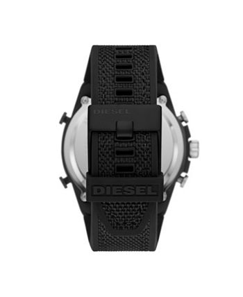 Diesel - Men's Mega Chief Black Silicone Strap Watch 51mm