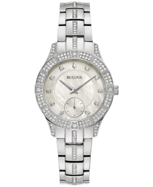 Bulova Women's Phantom Crystal Stainless Steel Bracelet Watch 31mm In White