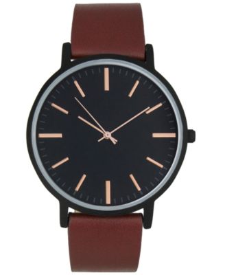 Photo 1 of INC International Concepts Men's Brown Imitation Leather Strap Watch 42mm, Created for Macy's. Gift box included!