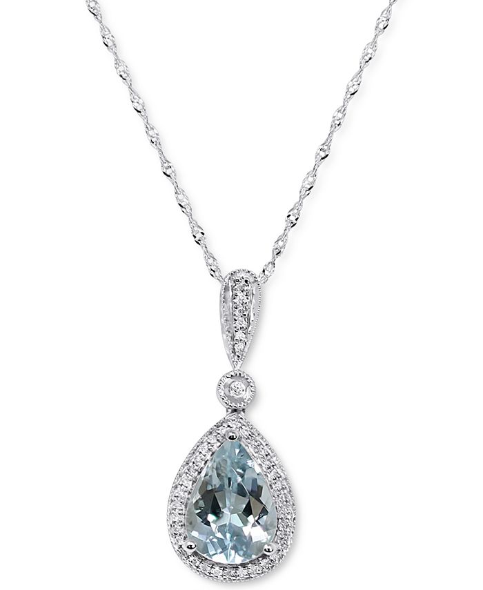 Macy s Aquamarine 1 1 2 ct. t.w. Diamond 1 10 ct. t.w. 18