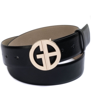 Giani Bernini Panel Belt With Signature Buckle In Brown