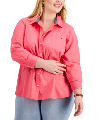 Tommy Hilfiger - Plus Size Roll Tab Button-Up Shirt