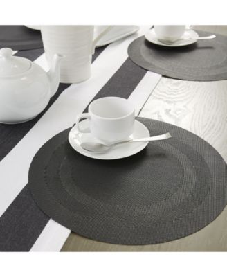 Black Round Double frame Placemat, Set of 6