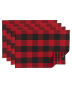Design Imports Design Import Reversible Gingham - Buffalo Check Placemat Set In Red