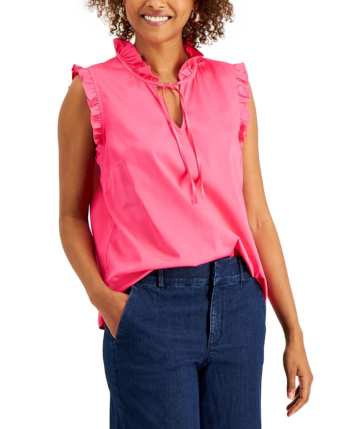 Charter Club Sleeveless Ruffled Top, Created for Macy's & Reviews