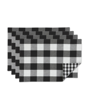 Design Imports Design Import Reversible Gingham - Buffalo Check Placemat Set In Black