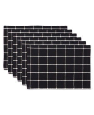 Design Imports Design Import Check Placemat, Set Of 6 In Black