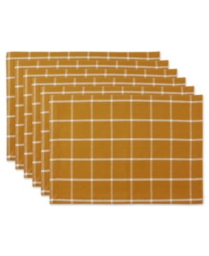 Shop Design Imports Check Placemat, Set Of 6 In Gold-tone