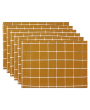 Design Imports Design Import Check Placemat, Set Of 6 In Gold-tone