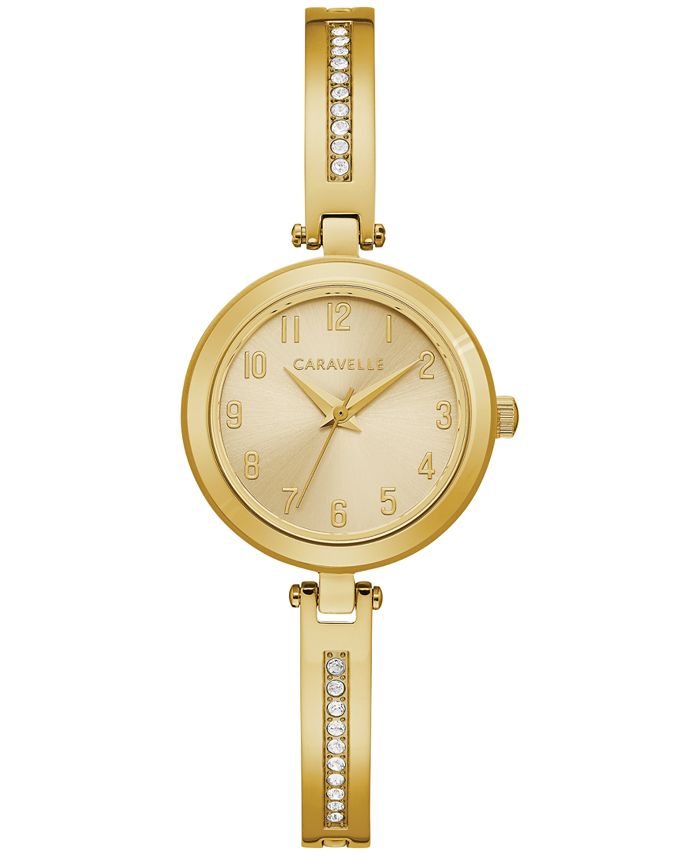 Caravelle - Women's Gold-Tone Stainless Steel Bangle Bracelet Watch 26mm