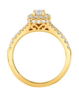 Diamond Halo Bridal Set (1 ct. t.w.) in 14k Yellow or White Gold