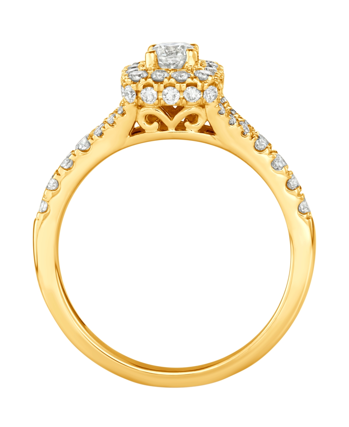 Diamond Halo Bridal Set (1 ct. t.w.) in 14k Yellow or White Gold